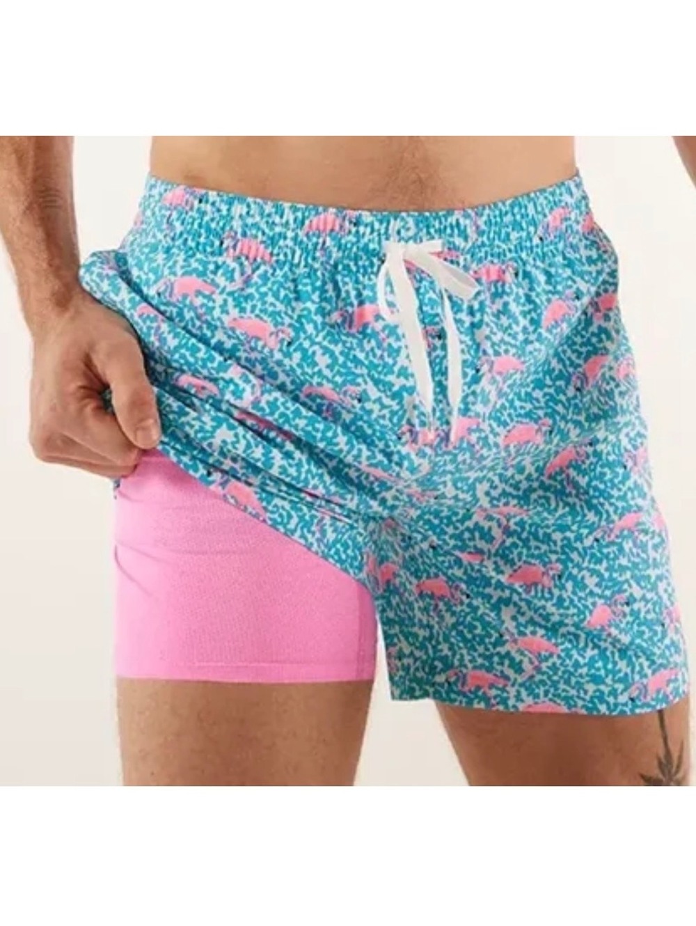 Chubbies The Domingos Are For Flamingos 5.5" (Lined Classic Swim Trunk) m